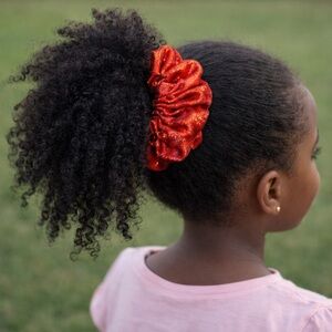 Red Glitter Hair Scrunchie. Large